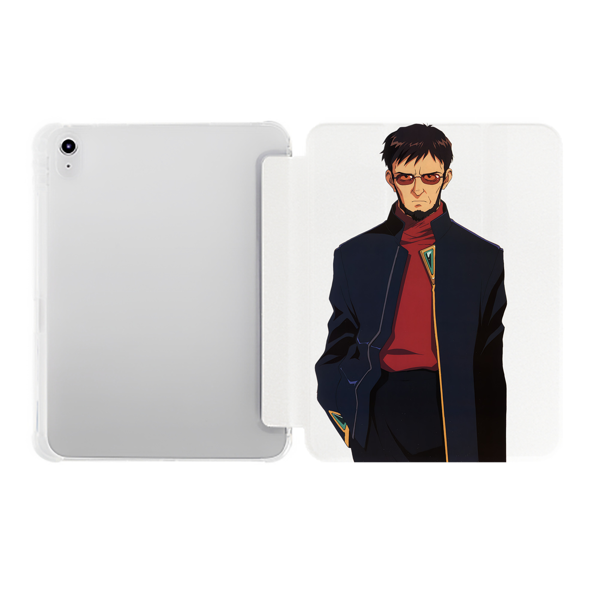 （画像用） EVA 新世紀エヴァンゲリオン IPad ケース ペン収納付き 三つ折りスタンド PUレザー×シリコン 対応機種9.5/10.5/10.9インチ